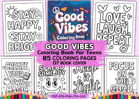 Download Good Vibes Coloring Book for Teens - Premium Resources
