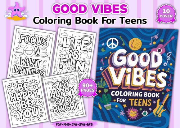 Download Good Vibes Coloring Book for Teens - Premium Resources