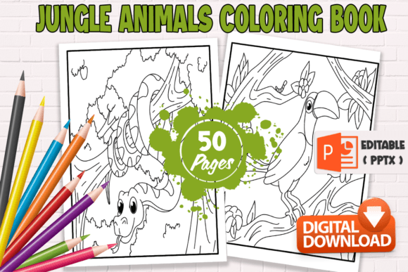 Download Jungle Animals Coloring Book for Teens - Premium Bundle