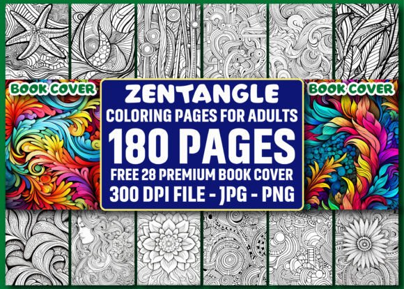 Download 180 Zentangle Coloring Pages for Adults - Zentangle Collection