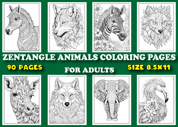 Download 90 Zentangle Animals Coloring Pages - Zentangle Collection